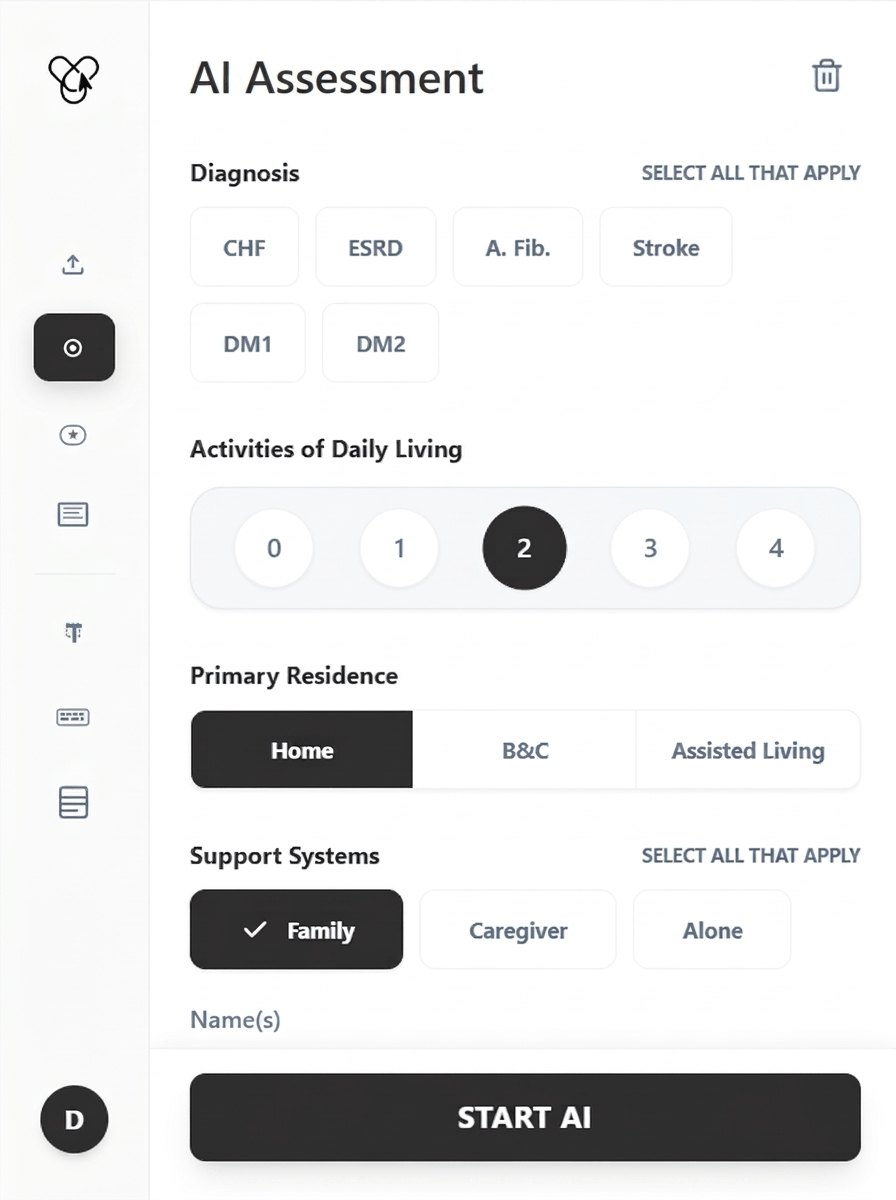 Example ClickDoc assessment interface